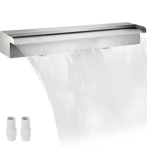 SucceBuy Zwembadfontein Zwembadwaterval 23,6x4,5x3,1"(B x D x H) Waterval Spillway met pijpconnector Rechthoekig Tuin Buiten