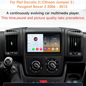 6115 Carplay Android 14 Auto Autoradio Stereo Voor Fiat Ducato 3/Citroen Jumper 2/Peugeot Boxer 2 multimedia GPS 360 Cam Scherm