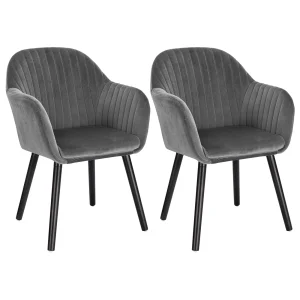 WOLTU 2 stks/set Eetkamerstoel met Armen Rugleuning Gestoffeerde Teller Lounge Woonkamer Hoekstoel Receptie Keukenstoel