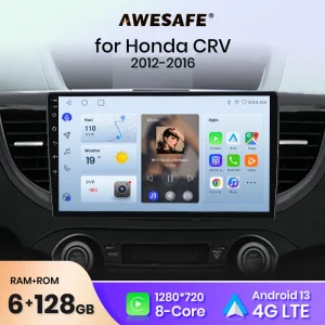 Awesafe Px9 Voor Honda Crv CR-V 2012-2016 Autoradio Multimedia Gps 2 Din Android 10.0 Carplay Autoradio 8Gb 128Gb