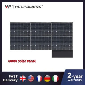 Allpowers 600W Opvouwbaar Zonnepaneel Hoogrenderende Zonnemodule Zonne-Energie Oplader Met Zonne-Energie Output Voor Rv Off-Grid Boot Home Camp
