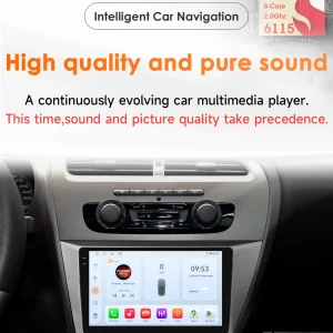 4G 8 Core Android 14 Auto Multimedia speler Voor Seat Leon Mk2 2005-2012 Autoradio AI Carplay GPS navi Stereo Audio 6115 BT Scherm