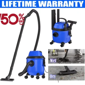 DayPlus industriële stofzuiger Hoover nat en droog 4800 W krachtige zuigkracht zakloos, 16Kpa, 15 liter capaciteit, 4 zwenkwielen