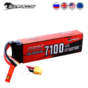 Sunpadow 3S Lipo Batterij 7100Mah 11.1V 70c Soft Pack Oplaadbaar Met Xt60 Voor Rc Voertuigen Auto Vliegtuig Dji Drone Truck Buggy