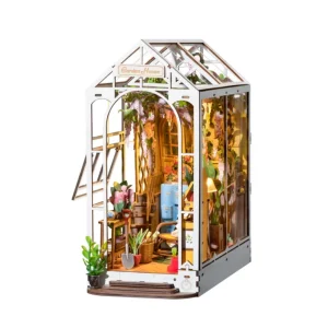 Rolife Gardenhouse Boekenhoek DIY Poppenhuis Boekensteun Modelbouwset met LED Verlichting Houten Puzzel voor Boekenplank Decoratie - TGB06