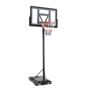 Basketbalring, draagbare basketbalstandaardwielen voor kinderen, basketbalsysteem, verstelbare mandhoogte 135 tot 305 cm