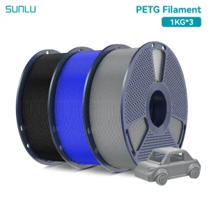 SUNLU PETG 3D-filament 1 kg 3 rollen 1,75 mm +/-0,02 mm 3D-printfilament Netjes gewonden filament Vacuümverpakking Snelle verzending