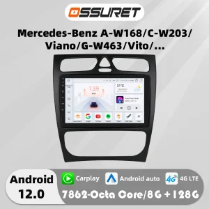 4G 8Core Android Autoradio Voor Mercedes Benz CLK-C209/W209 A-W168 C-W203 G-W463 Viano Vito Multimedia Speler Gps Stereo Carplay