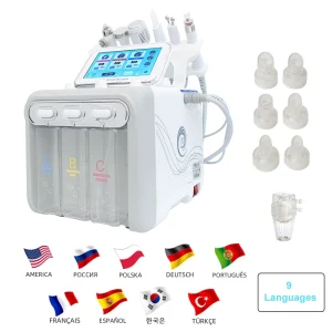 6 In 1 Hydrodermabrasie Gezichtsmachine Diep Reinigende Huid Scrubber Aanscherping Water Zuurstof Bubble Huidverzorging Spa Schoonheidsapparaat