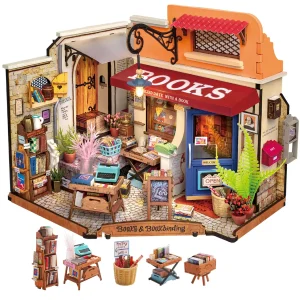 Robotime Rolife Hoek Boekwinkel Diy Miniatuur Huis Kit Bouwen Mini Huis Bouwpakket Met Led Verlichting Knutselgeschenken Voor Kinderen Meisje