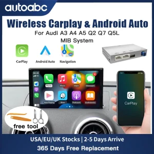 Draadloze CarPlay Android Auto Interface voor Audi A3 A4 A5 Q2 Q7 Q5L 8V AirPlay Mirror Link multimedia camera