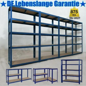Dayplus Opbergplanken Voor Zwaar Gebruik Verstelbare Metalen Garageplank, Werkplaatsplank, Maximale Belasting 875Kg, Eenvoudige Installatie