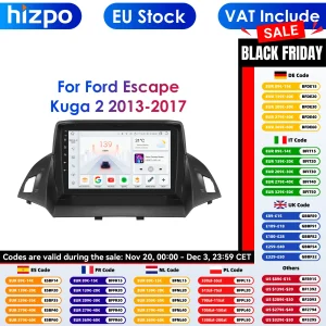 Carplay 4G-Lte Android Auto Autoradio Speler Voor Ford Kuga 2 Escape 3 2013 - 2017 Autoradio Multimedia Videospeler Navigatie
