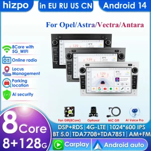 Carplay 4G 2din Android Auto Radio Voor Opel Astra H J Vectra Vauxhall Antara Zafira Corsa C D Vivaro Meriva Veda Multimedia Gps