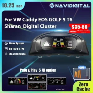 Carcluster LCD Digitale Dashboard Cluster Voor VW Caddy Touran Transportor T6 EOS Sharan Golf 5 Virtuele Instrumentenpaneel Cockpit