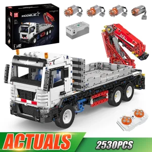 Mal King 17063 Technische Vrachtwagen Speelgoed App & Rc Engineering Truck Met Kraan Bouwsteen Assemblage Auto Baksteen Kids Kerstcadeau