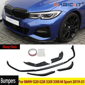 Voor BMW G20 G28 320i 330i M Sport 2019-21 Voorbumper Splitter Lipgloss Zwart
