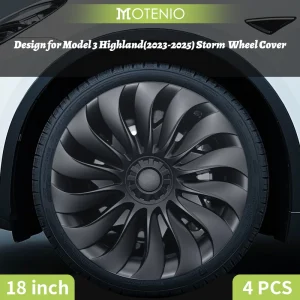 4 Stuks Stormstijl Wieldeksels Rechts & Links voor Tesla Model 3 Highland 2023–2026 – 18 Inch – Wielaccessoires