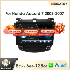 Autoradio Android voor ACCORD 7 2003 2004 2005 2007 Carplay Android Auto Stereo Multimedia 8581 Intelligente Scherm Speler GPS