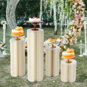 Papieren Vouwkolom Bruiloft Decor Festival Dessert Tafel Etalage Display Verjaardagsfeestje Decor Baby Shower
