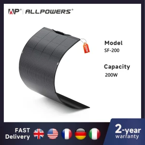ALLPOWERS Balkon Power Plant 200W / 100W Flexibel zonnepaneel IP68 zonnecel zonnelader fotovoltaïsche 12V / 32V off-grid voor camper