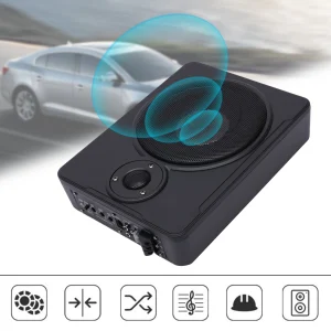 8 inch 600 W ultradunne auto-subwoofer actieve auto-actieve subwoofer bas + slanke metalen hoes 12 V
