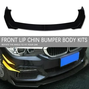 4 Stuks Universele Auto Voorbumper Lip Body Kit Spoiler Canard Splitter Diffuser Glanzend Zwart Voor Bmw E90 Voor Golf 5 Voor Mazda 3