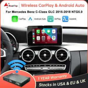 Draadloze CarPlay Android Auto Decoder voor Mercedes Benz GLC C-Klasse W205 2015-2018 met MirrorLink AirPlay Auto Play Camera