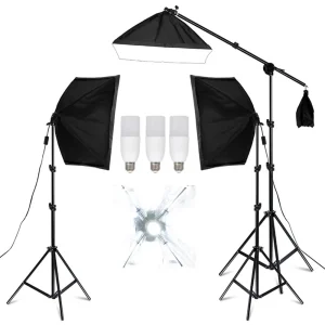 135W Fotografie Studio Softbox Verlichtingskit Arm Voor Video Youtube Doorlopende Verlichting Professionele Verlichting Set Fotostudio