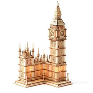 Robotime 3D houten puzzelspel Big Ben, torenbrug voor kinderen volwassen cadeau DIY met licht