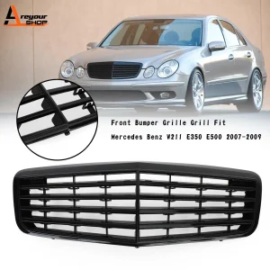 Areyoursohp voorbumper grille geschikt voor mercedes benz w211 e350 500 2007 2008 2009 amg gloss zwarte auto-onderdelen