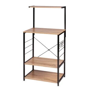 WOLTU Heavy Duty Magnetron Plank Kast Rekken 4 Planken Opslag Keukeneilanden Trolleys Plank 4 Haken